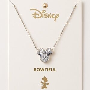 NWT Disney Bowtiful Silver Necklace